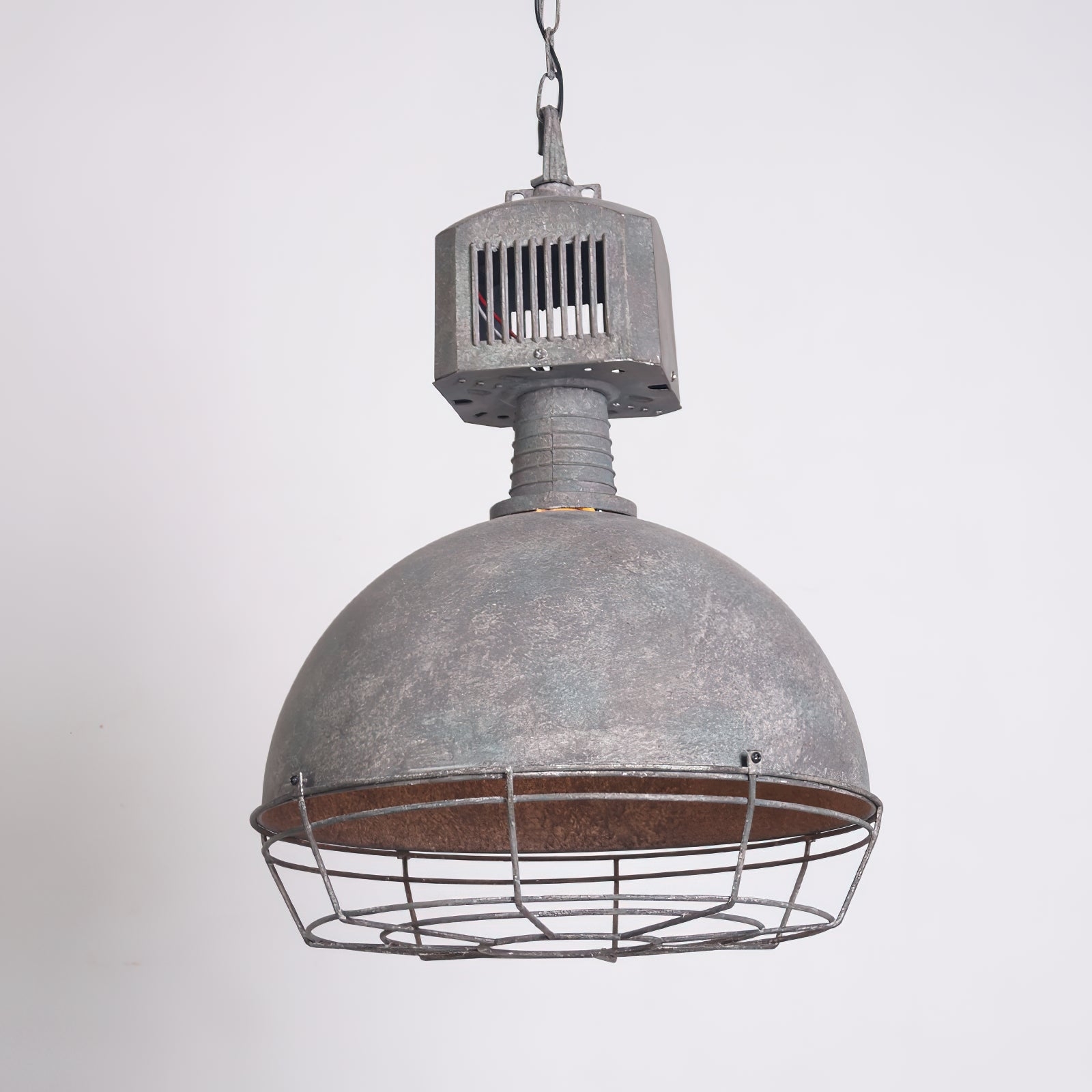 Caged Industrial Metal Pendant Light D469