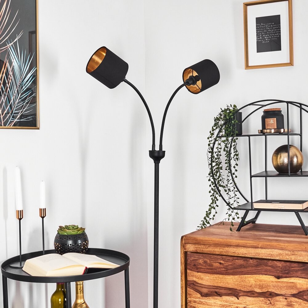 Metal Matte Black Fabric Shade Floor Lamp S67