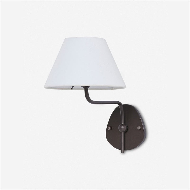 Lámpara de pared Kulo negra con pantalla blanca