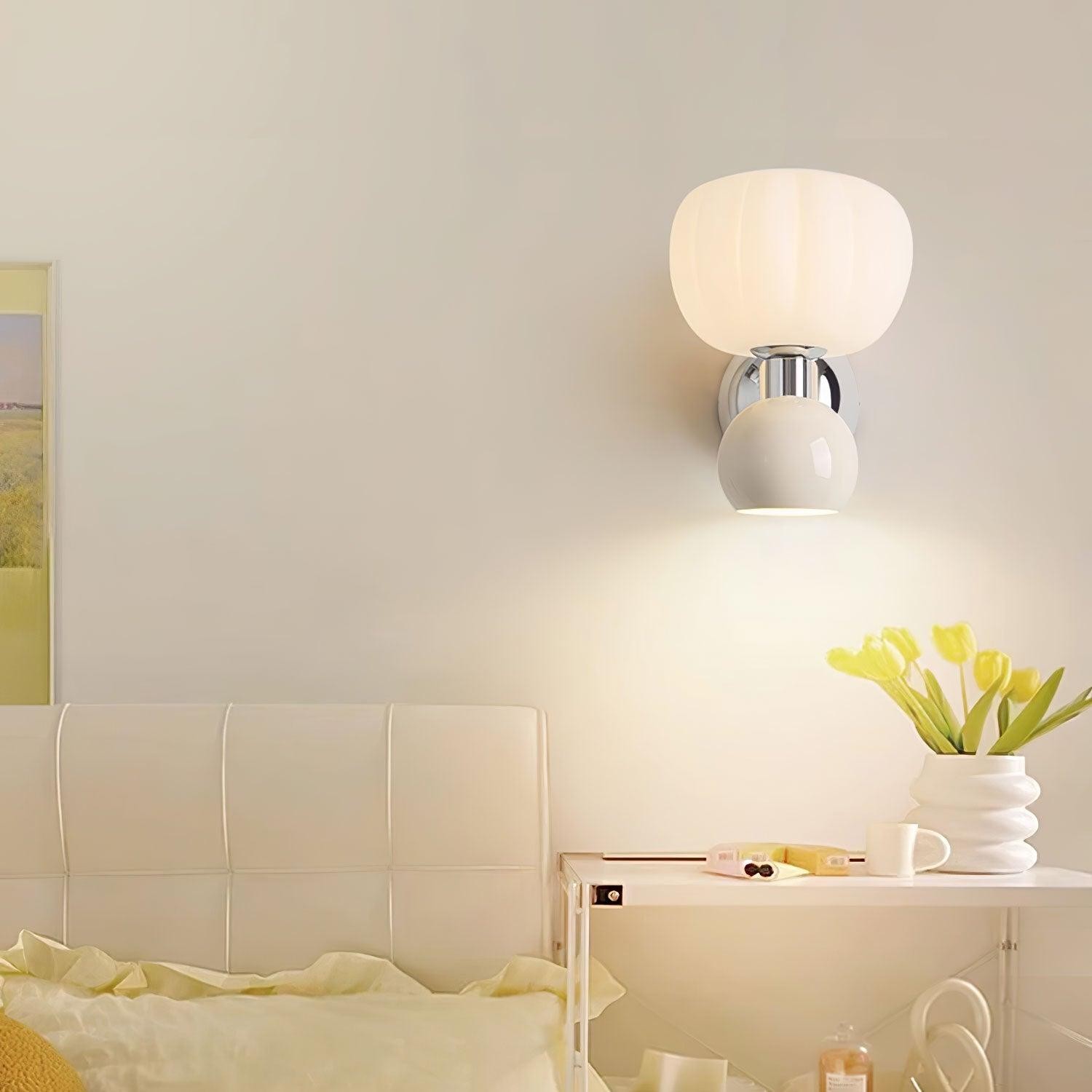 Cream Style Bedroom Bedside Pumpkin Wall Sconce M540