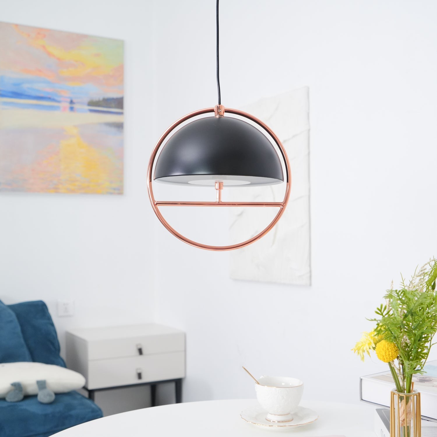 Nordic Hemispherical Ring Metal Pendant Lamp M551