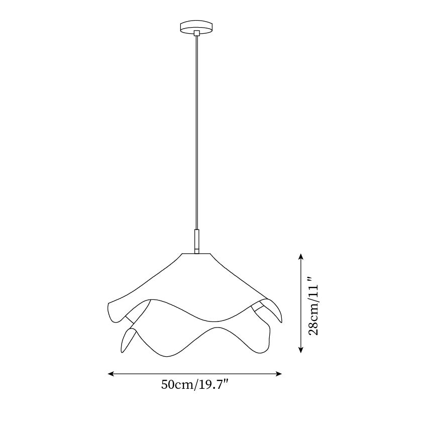 White Layered Pleats Pendant Lamp M249
