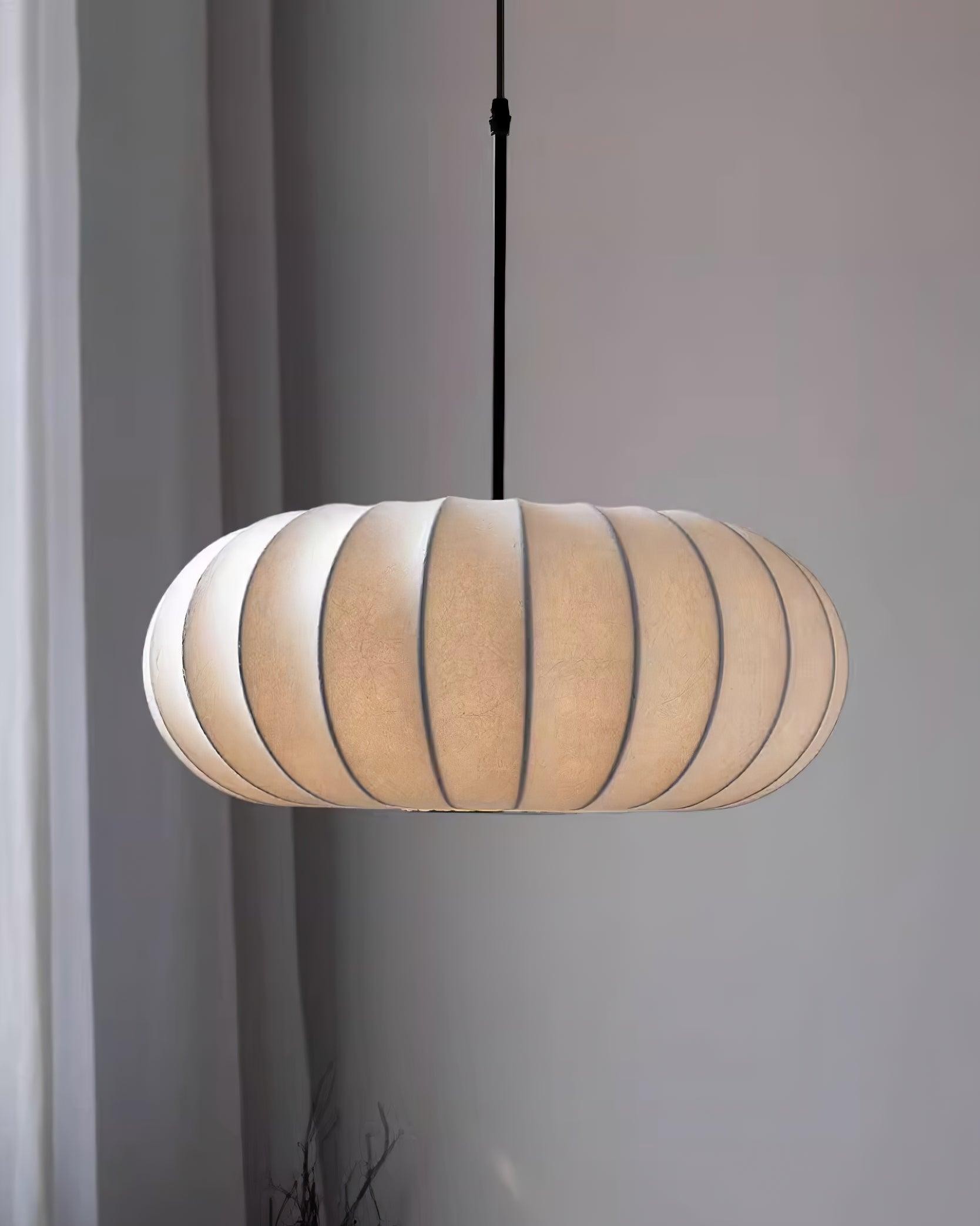 Simple Wabi-sabi White Lantern Fabric Pendant Lamp M105