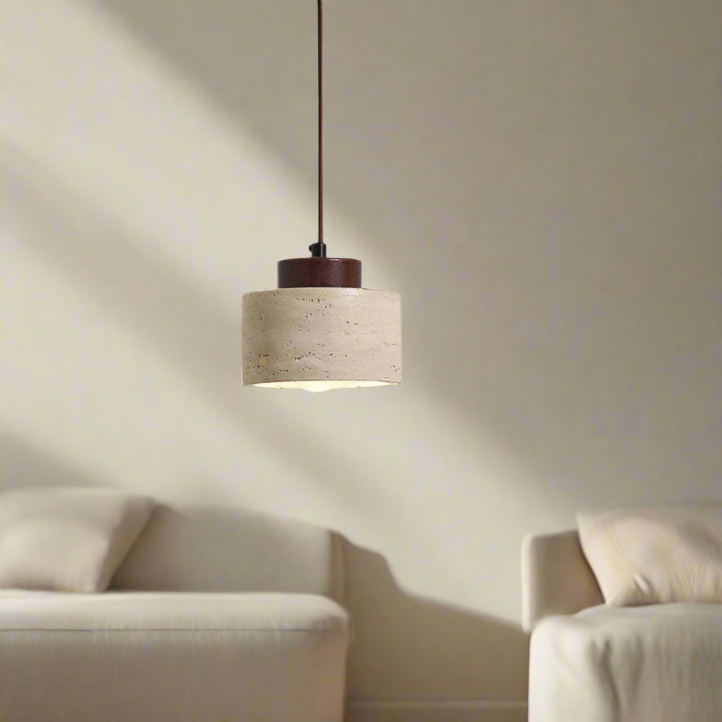 Nordic Travertine Clear Minimalist Pendant Light D914