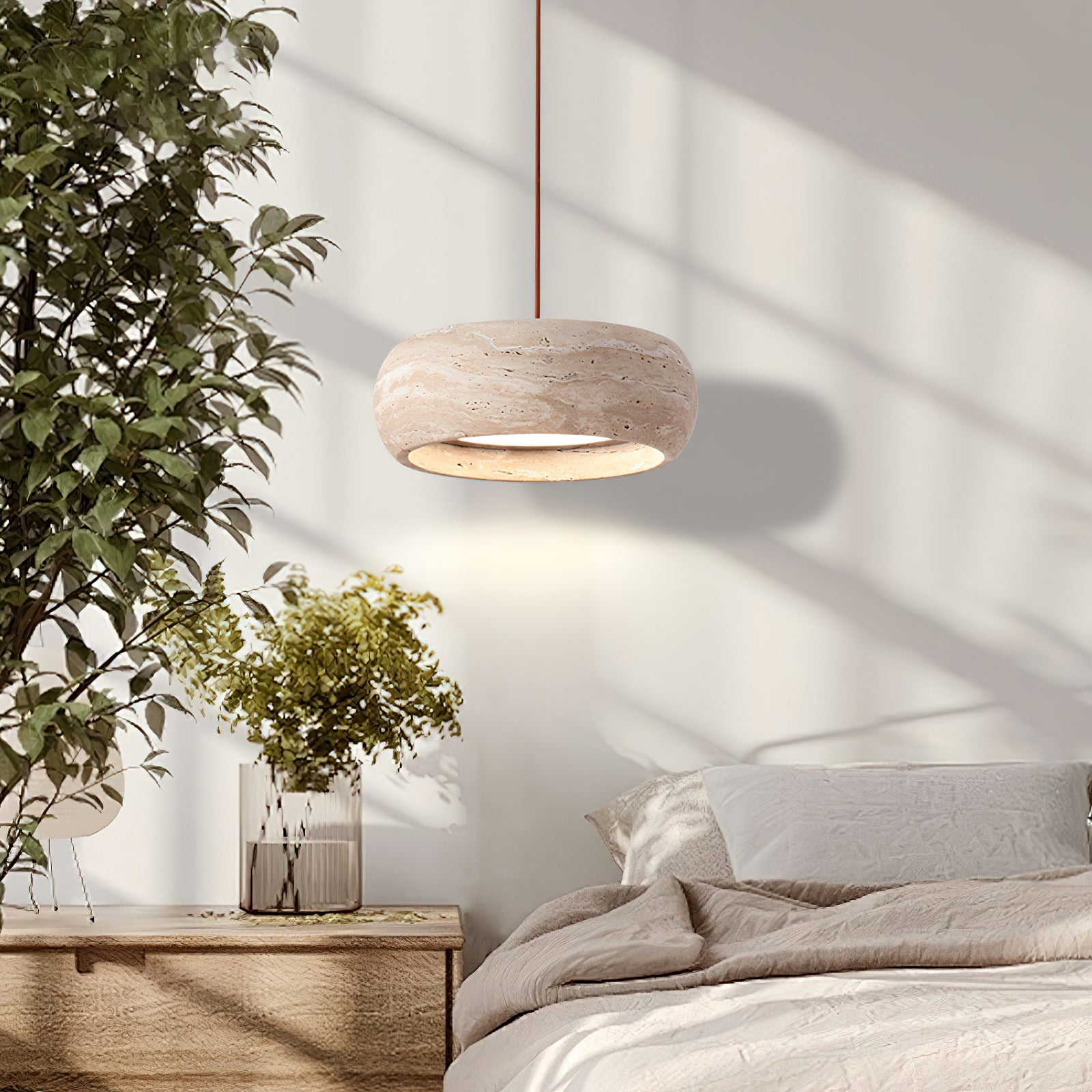 Travertine Drum Pendant Lamp D608