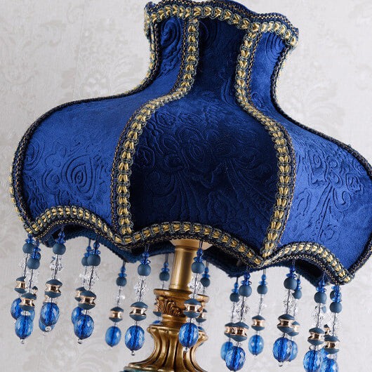 Palace Decoration Design Dark Blue Fabric Table Lamp M14