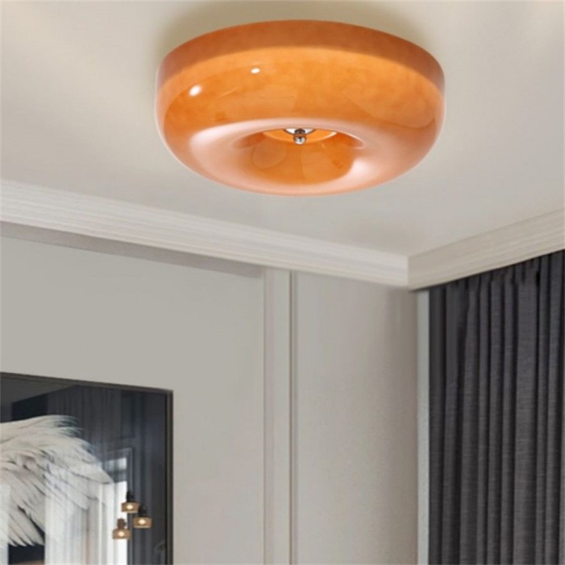 Bauhaus Glass Cream Pudding Ceiling Lamp S151