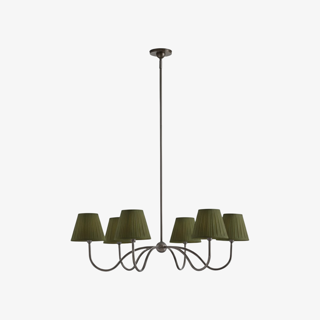 Luvora Modern Multi-Head Pleated Shade Chandelier - Stylish Fabric Ceiling Fixture T035