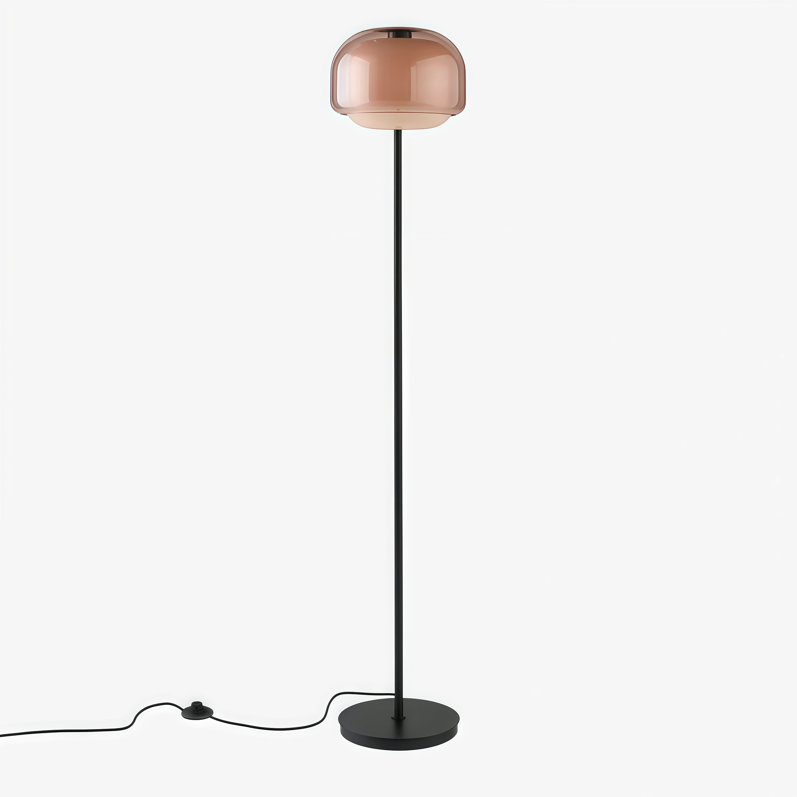 Lampa podłogowa ze szkła Clinco w kolorze różowym