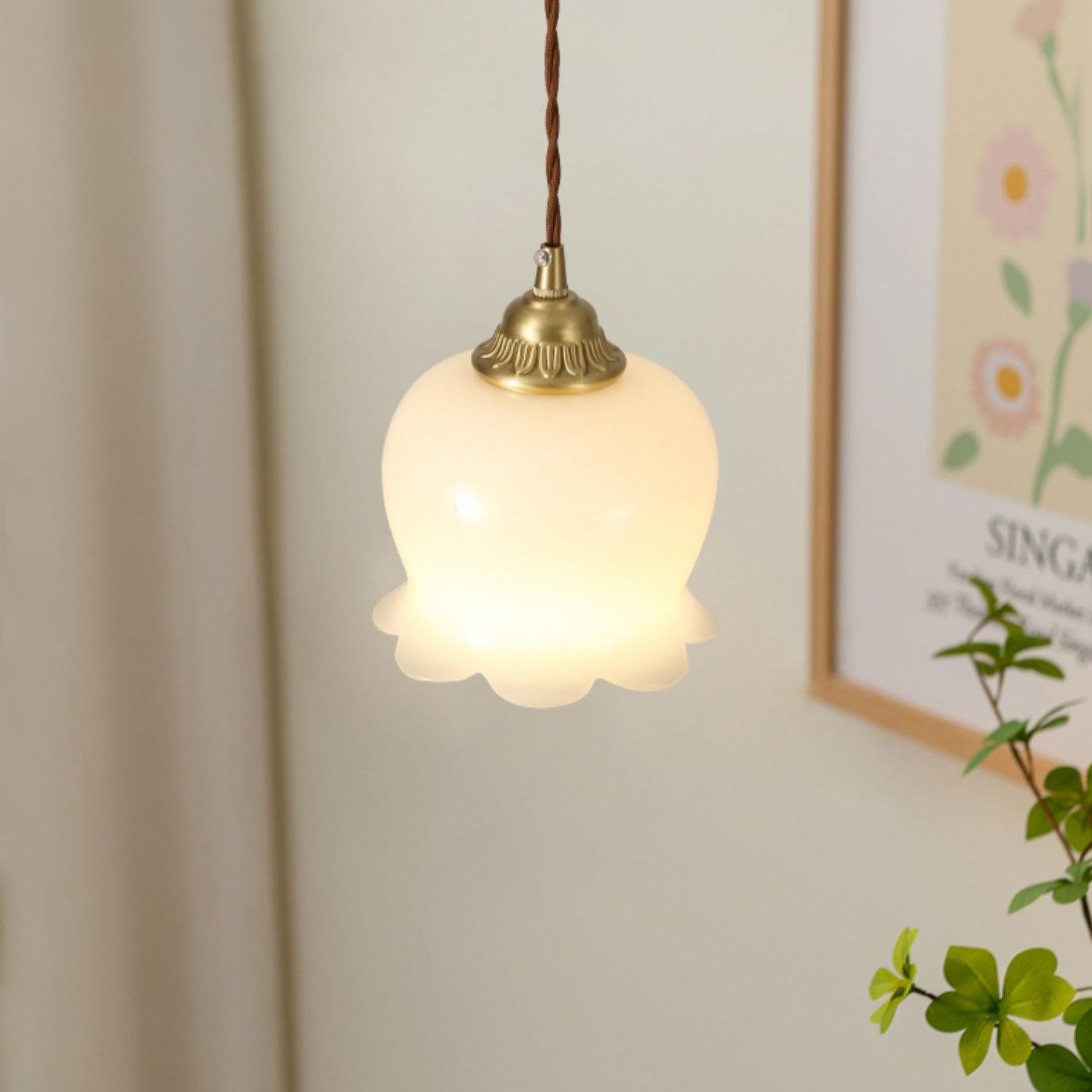 Traditional Glass Flower Pendant Lamp M316