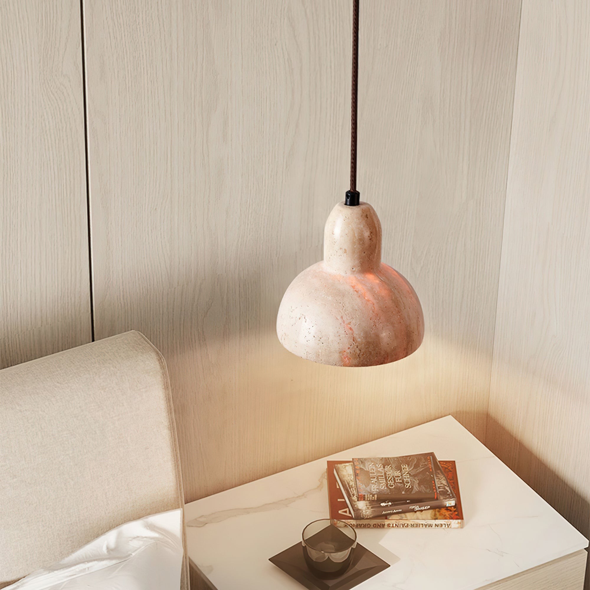 Wabi-Sabi Style Creative Travertine Pendant Light M18