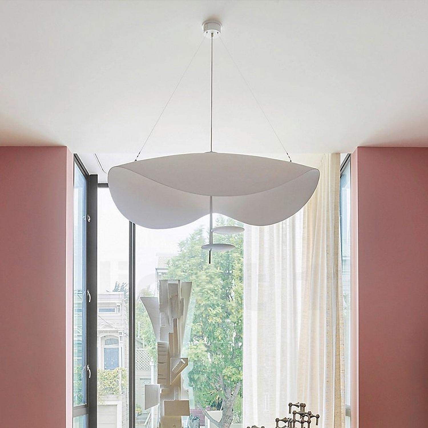 Modern Foil Curved Metal LED Pendant / Ceiling light for Bedroom