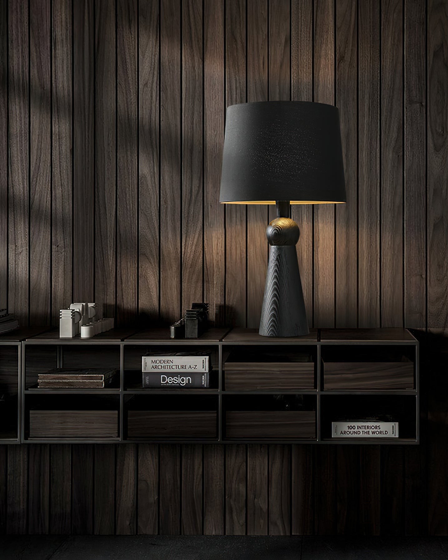 Nordic Retro Solid Wood Fabric Table Lamp M87