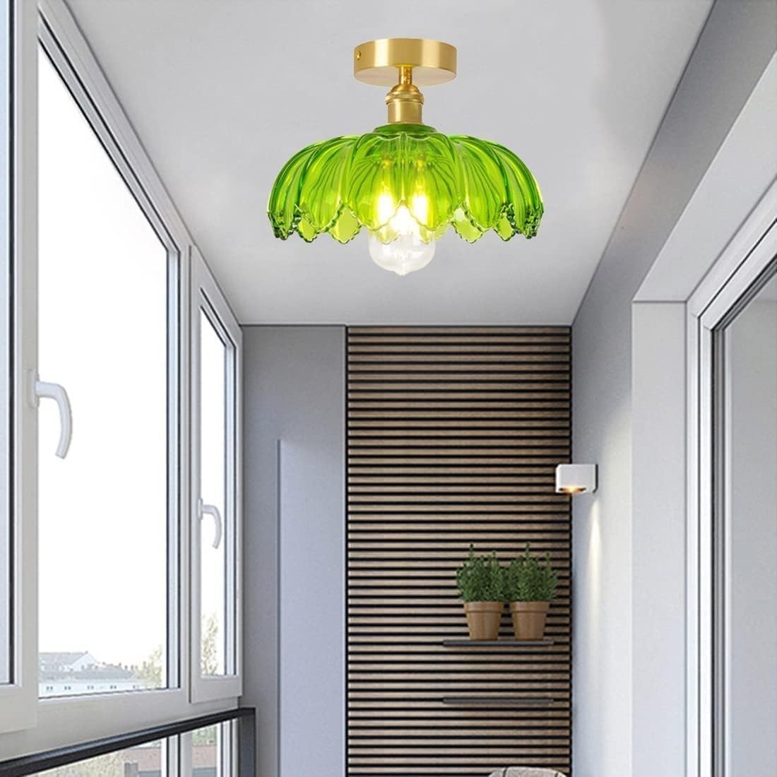Retro Petal Glass Ceiling Lamp S118