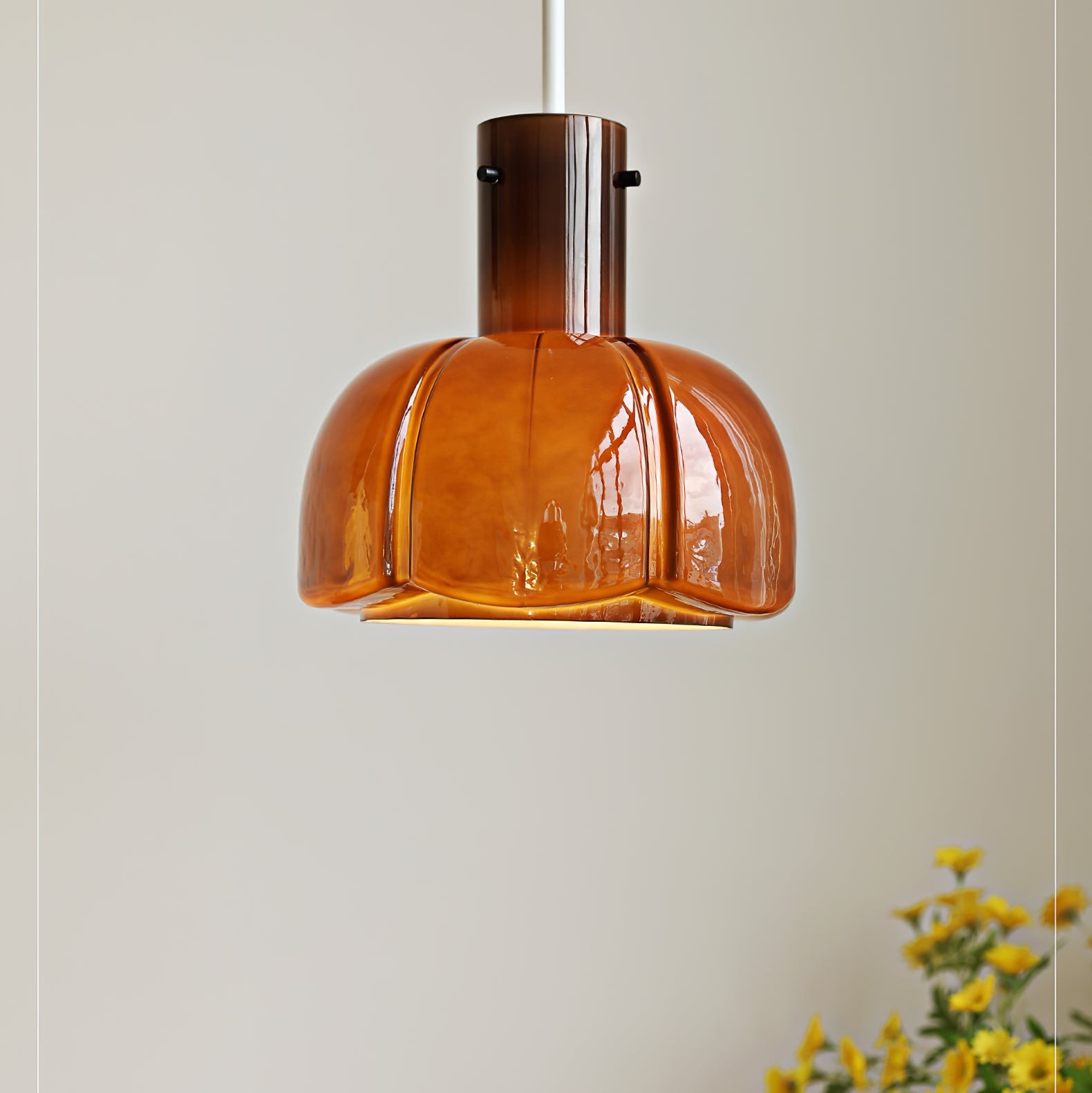 French Pastoral Style Petal Glass Pendant Light M123