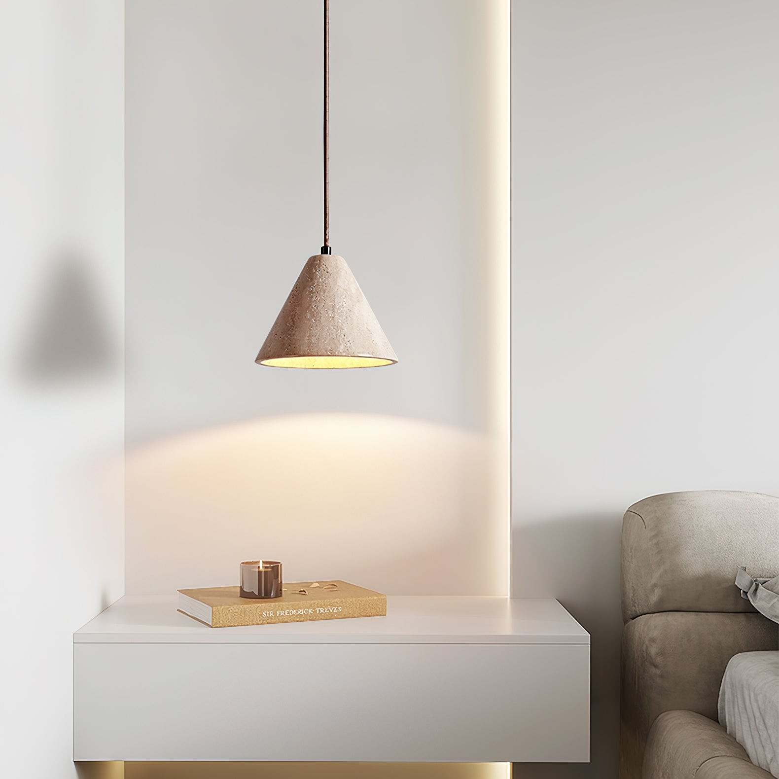 Wabi-Sabi Style Creative Travertine Pendant Light M18