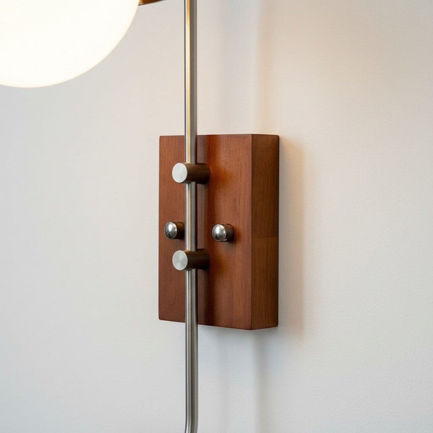 Afterglow Modern Sunset Wall Lamp - Dual Glass Shade Design with Wood-Texture Base T588