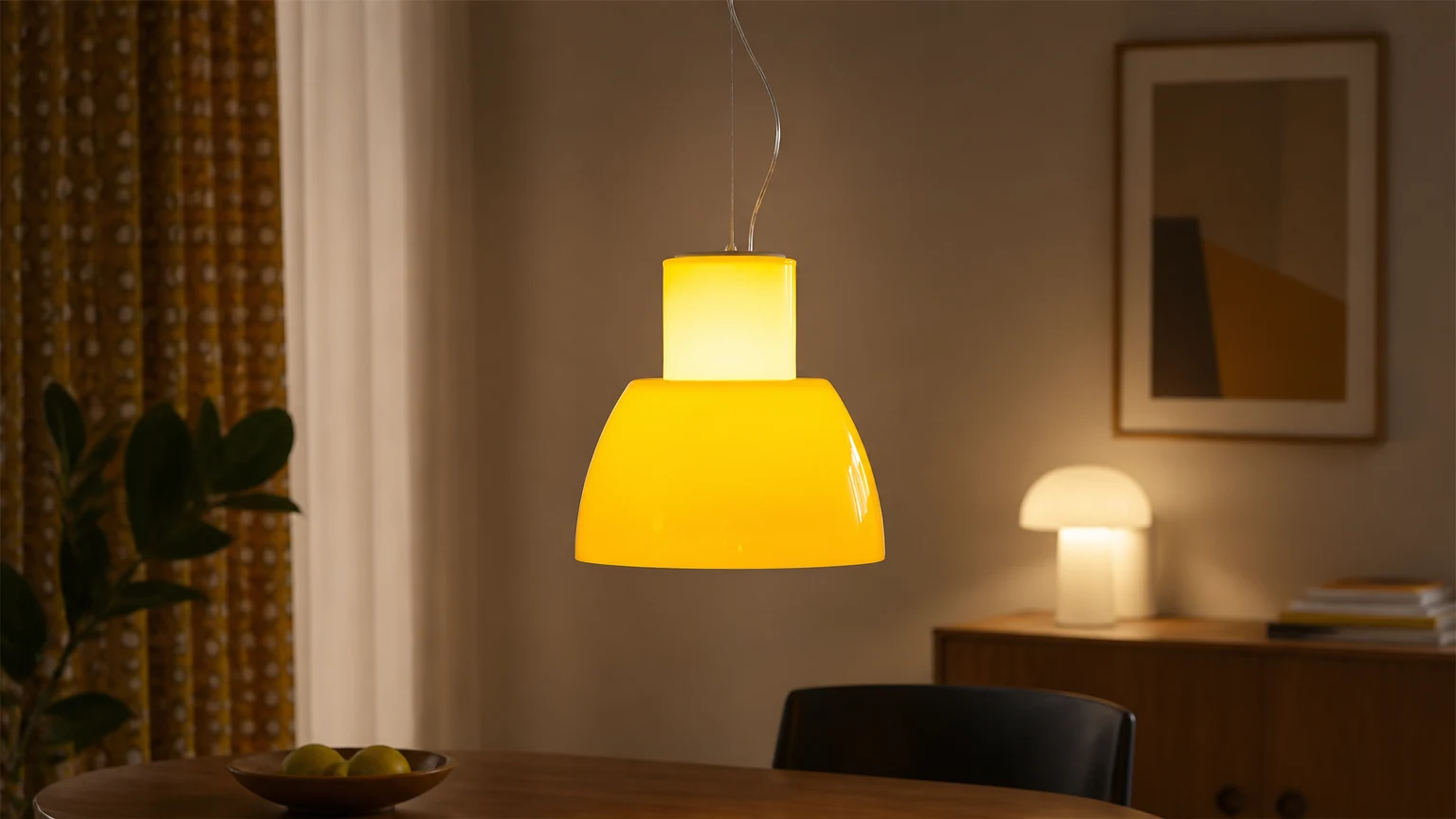 Lampa wisząca Skynna D250 świecąca w delikatnym wnętrzu