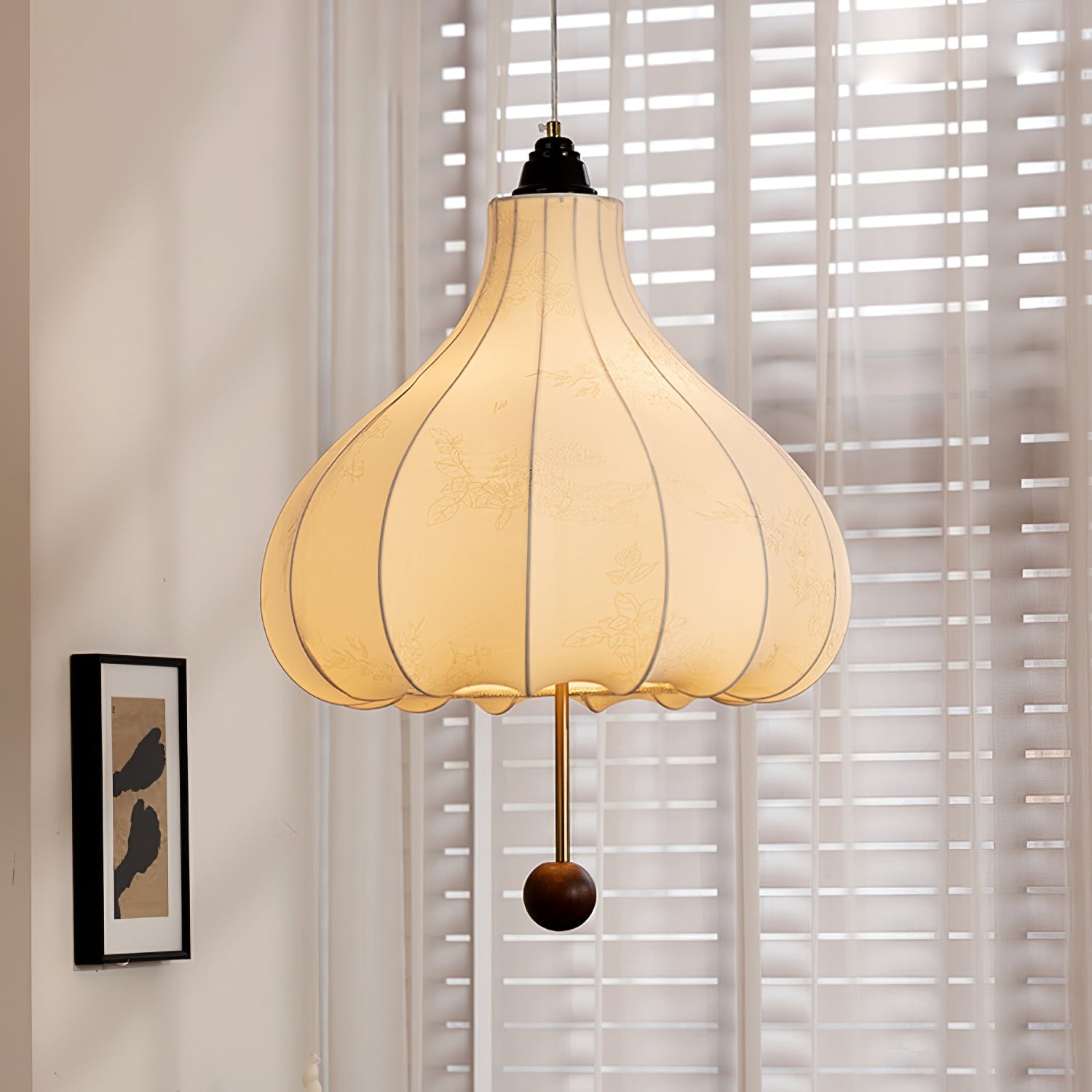 Retro Chestnut Fabric Pendant Light M568