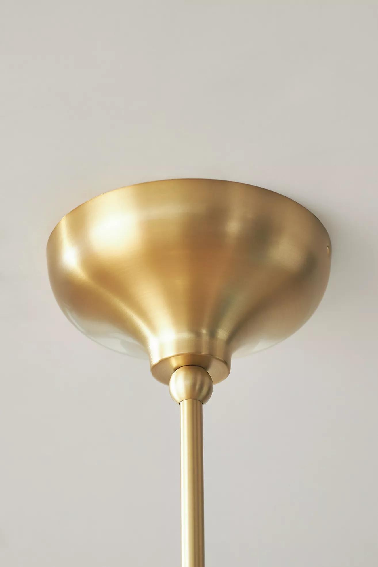 Rayla Scallop Pendant Light – Brass Finish Retro Ceiling Lamp for Dining & Kitchen T209