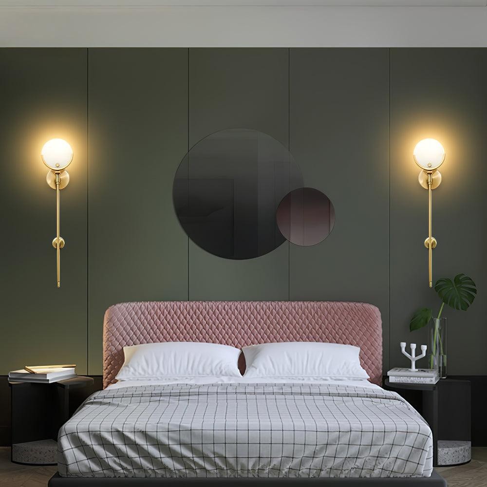 Metal Brass Spherical Bedroom Wall Lamp M88