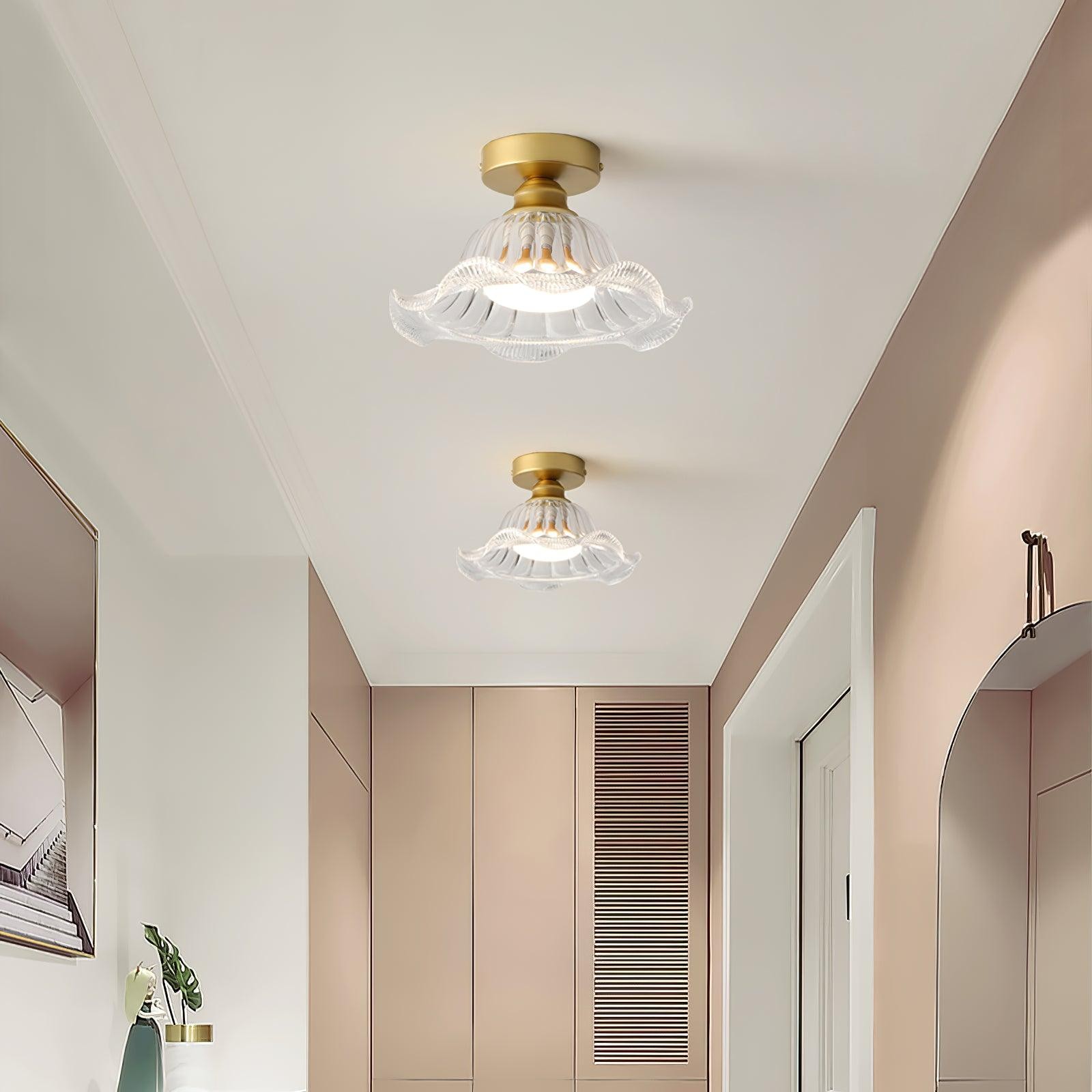 Vintage Glass Flower Ceiling Light M332
