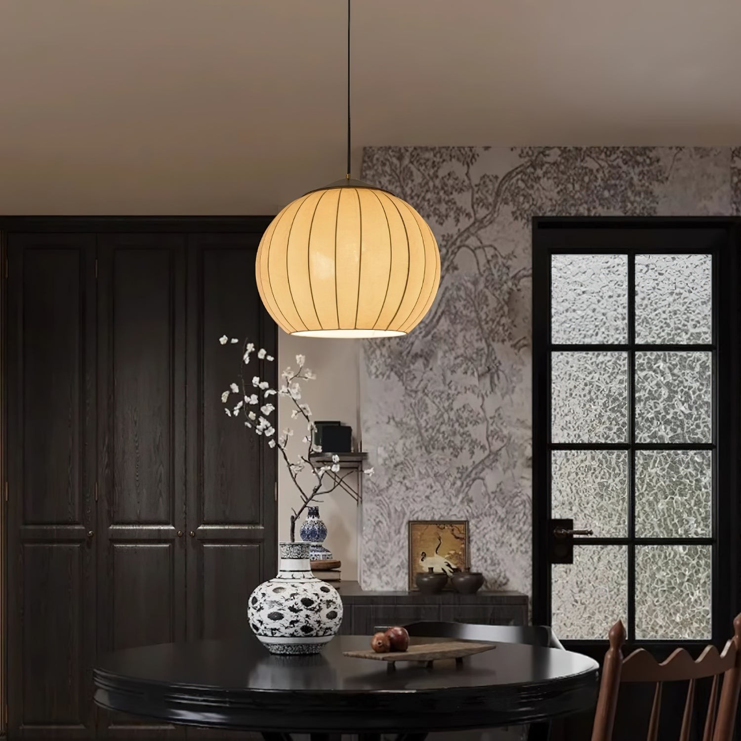 Japanese Style Fabric Lantern Pendant Lamp M62