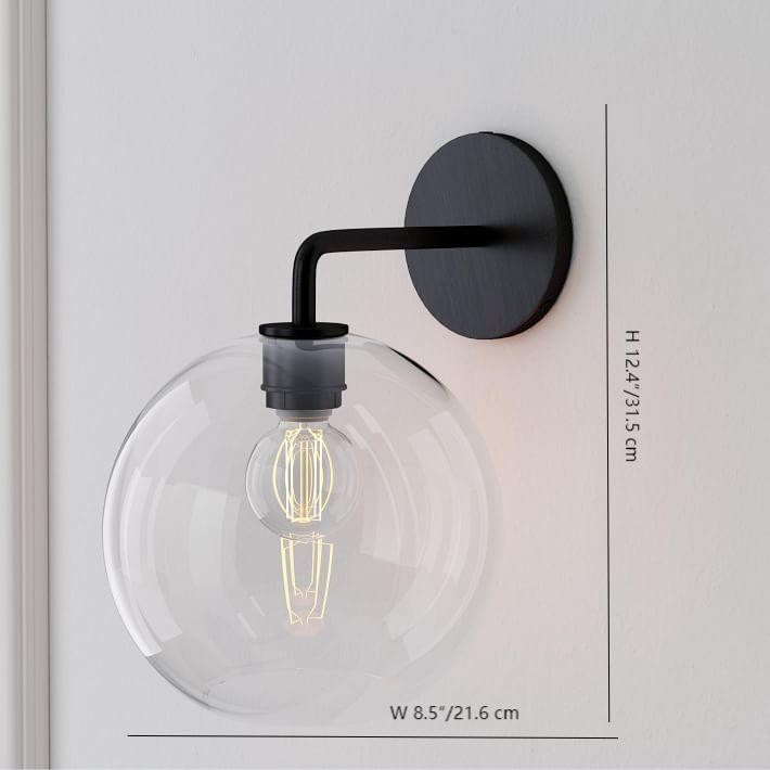 Selvion Artistic Globe Sconce Light - Handcrafted Glass Sculptural Wall Fixture T021