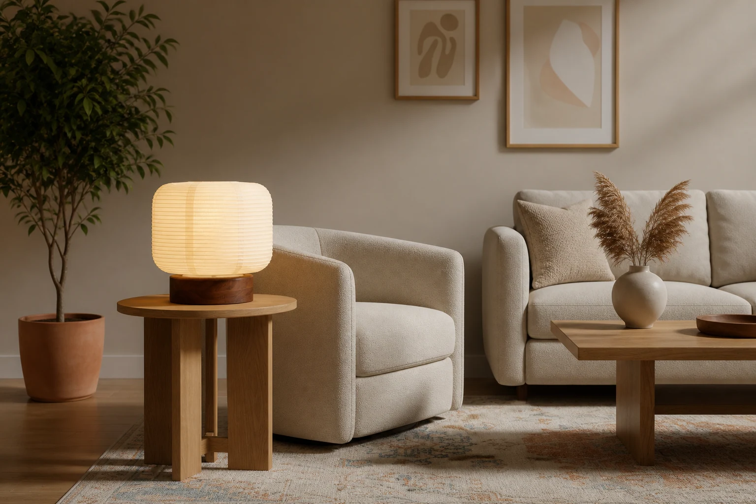 Lampa Tivo w spokojnym wnętrzu lifestylowym