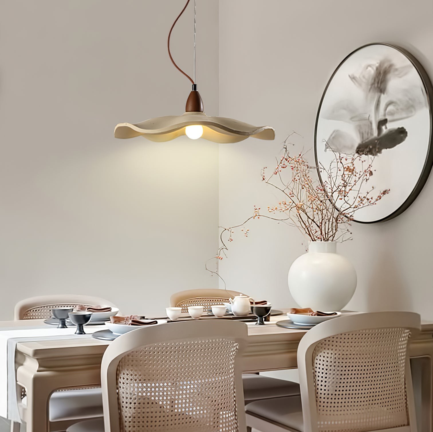 Japanese Wabi-Sabi Style Cement Wave Pendant Lamp M80