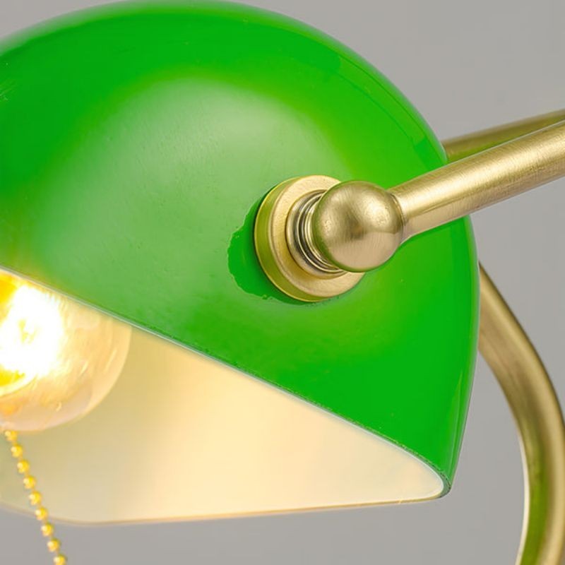 Vintage Glass Banker Desk Lamp Library Table Lamp S53