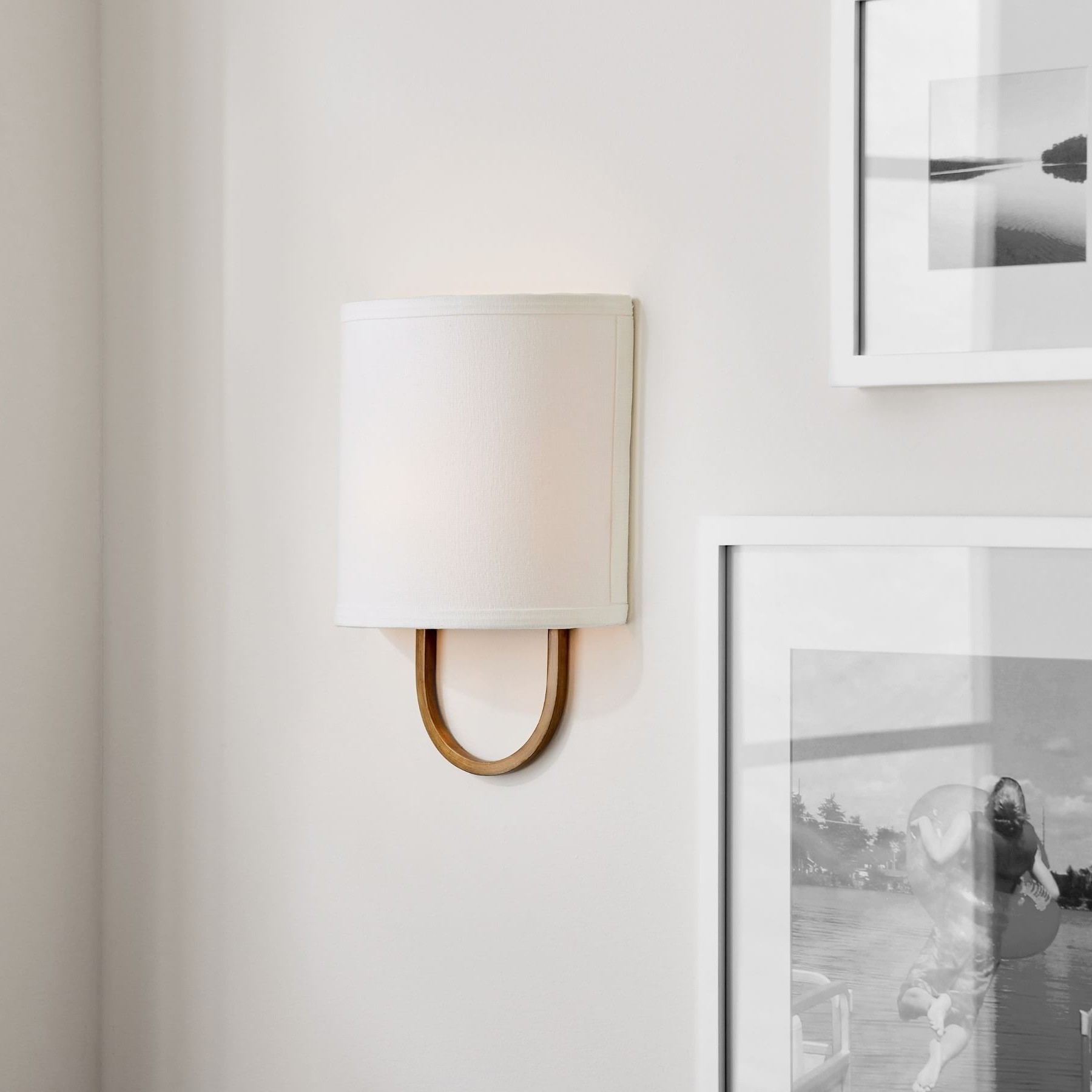 Nolvara Elegant Wall Light Featuring Soft Shade and Metal Arm T082
