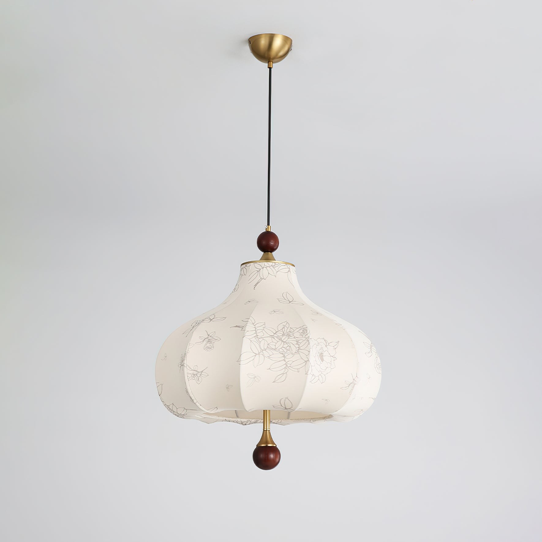 French Retro Fabric Pattern Pendant Lamp M77