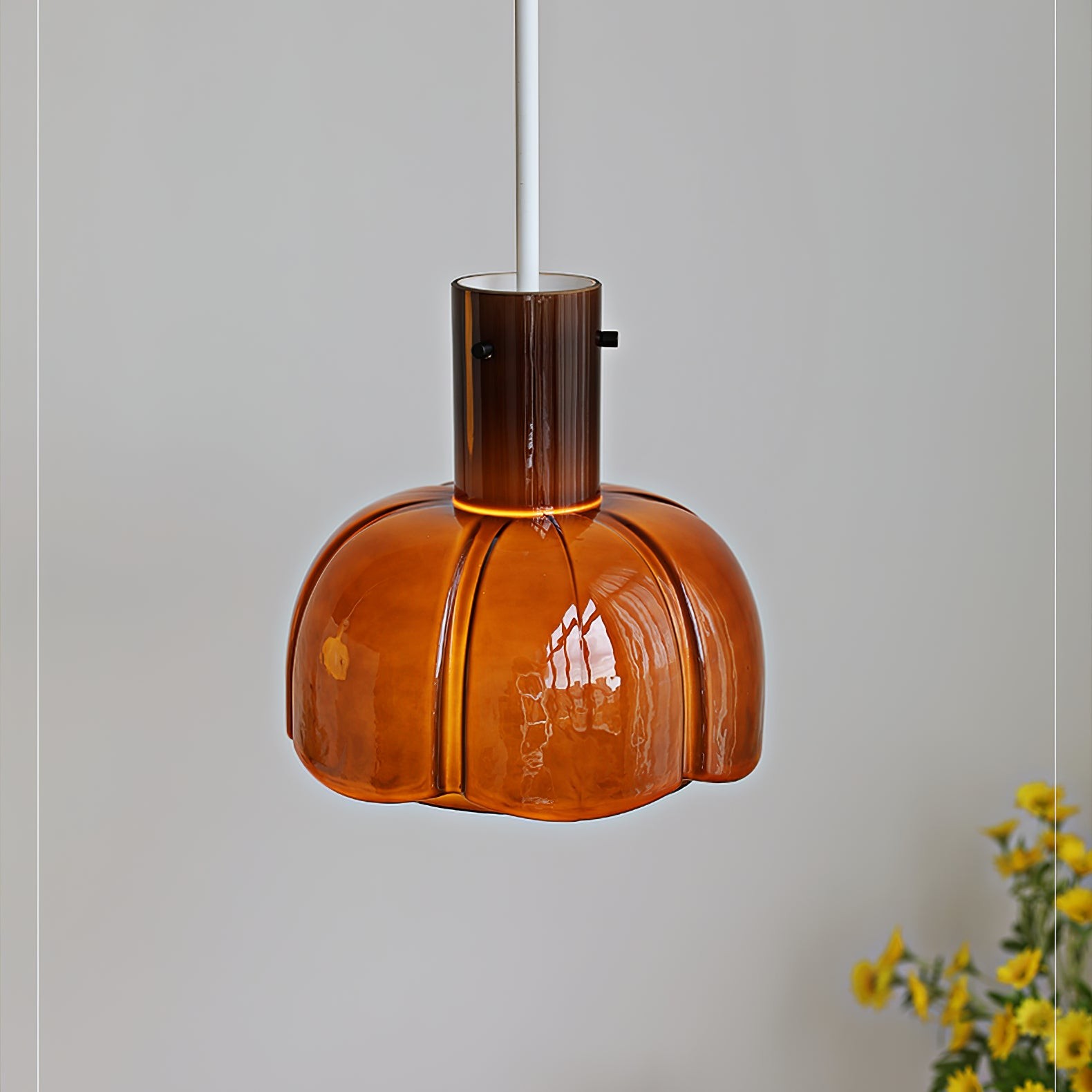 French Pastoral Style Petal Glass Pendant Light M123