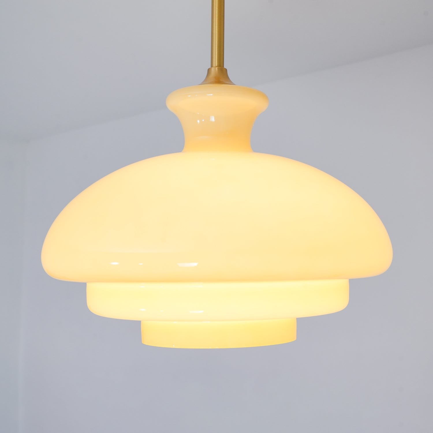 Round Yellow Stylish Simple Glass Pendant Lamp M36