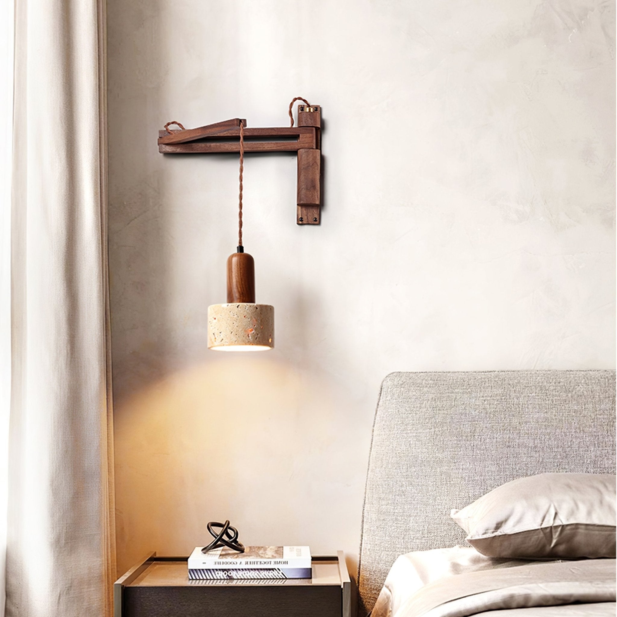 Adjustable Travertine Dome Wall Sconce D382
