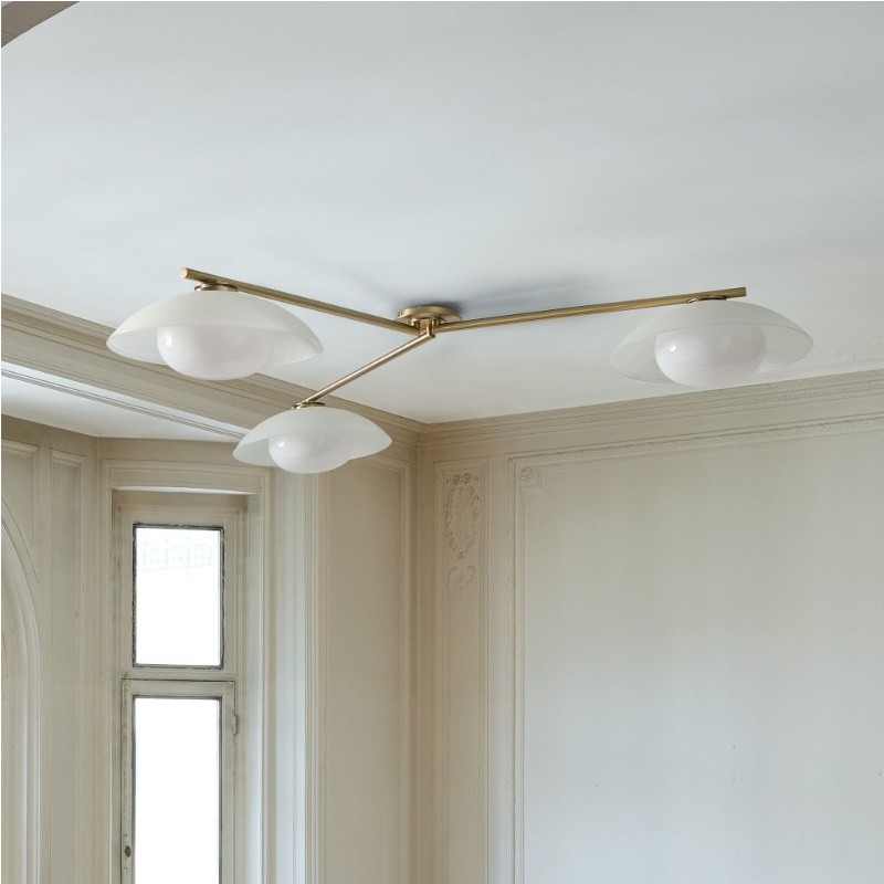 Elorina 3-Light Flush Mount Glass/Metal Ceiling Light - A Stylish Fixture for Modern Spaces T004
