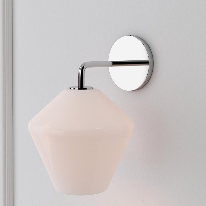 Merin Sculptural Milk Glass Geometric Wall Lamp T241