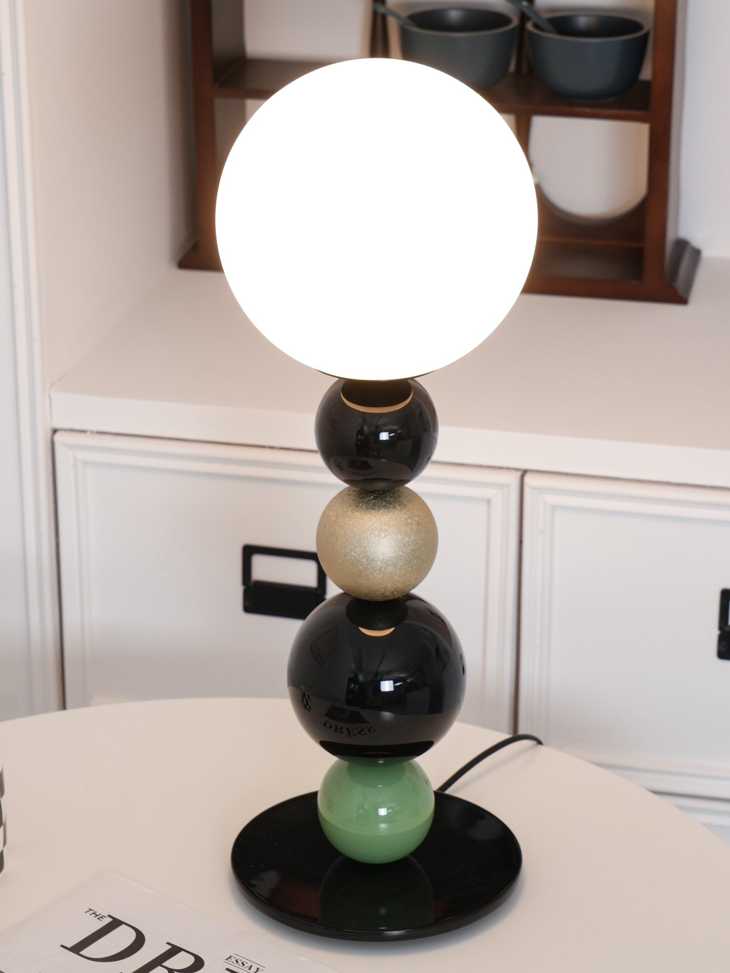 Round Balls Stacking Green Table Lamp M521