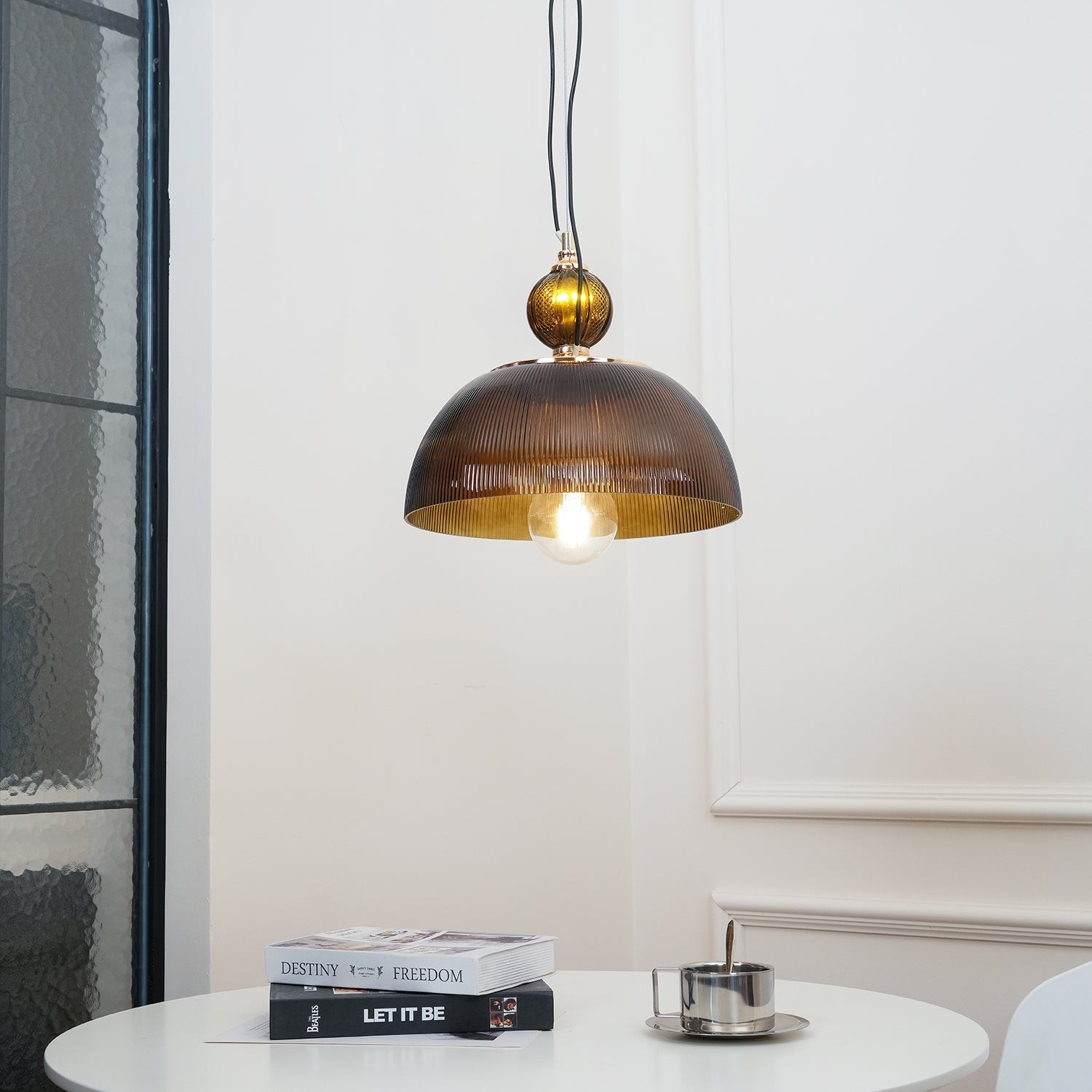 Modern Vintage Gradient Green Glass Shade Single Head Pendant Lamp M466
