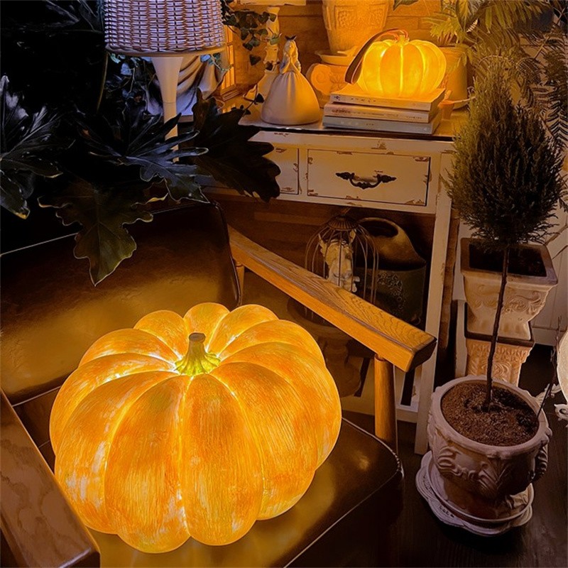 Pumpkin Resin Portable Table Lamp For Halloween Decorations S165