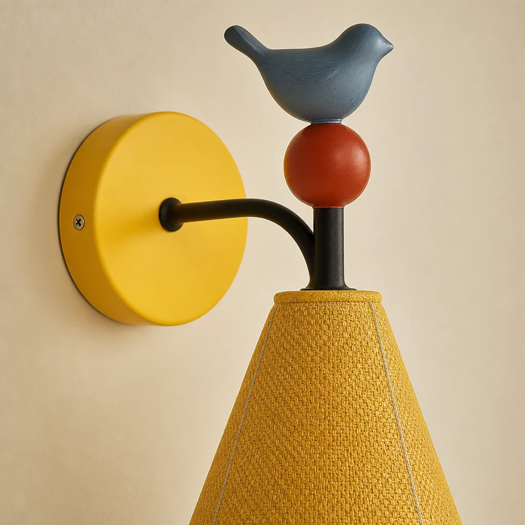 Zbliżenie na materiały i wykończenie lampy ściennej Tweetie D207