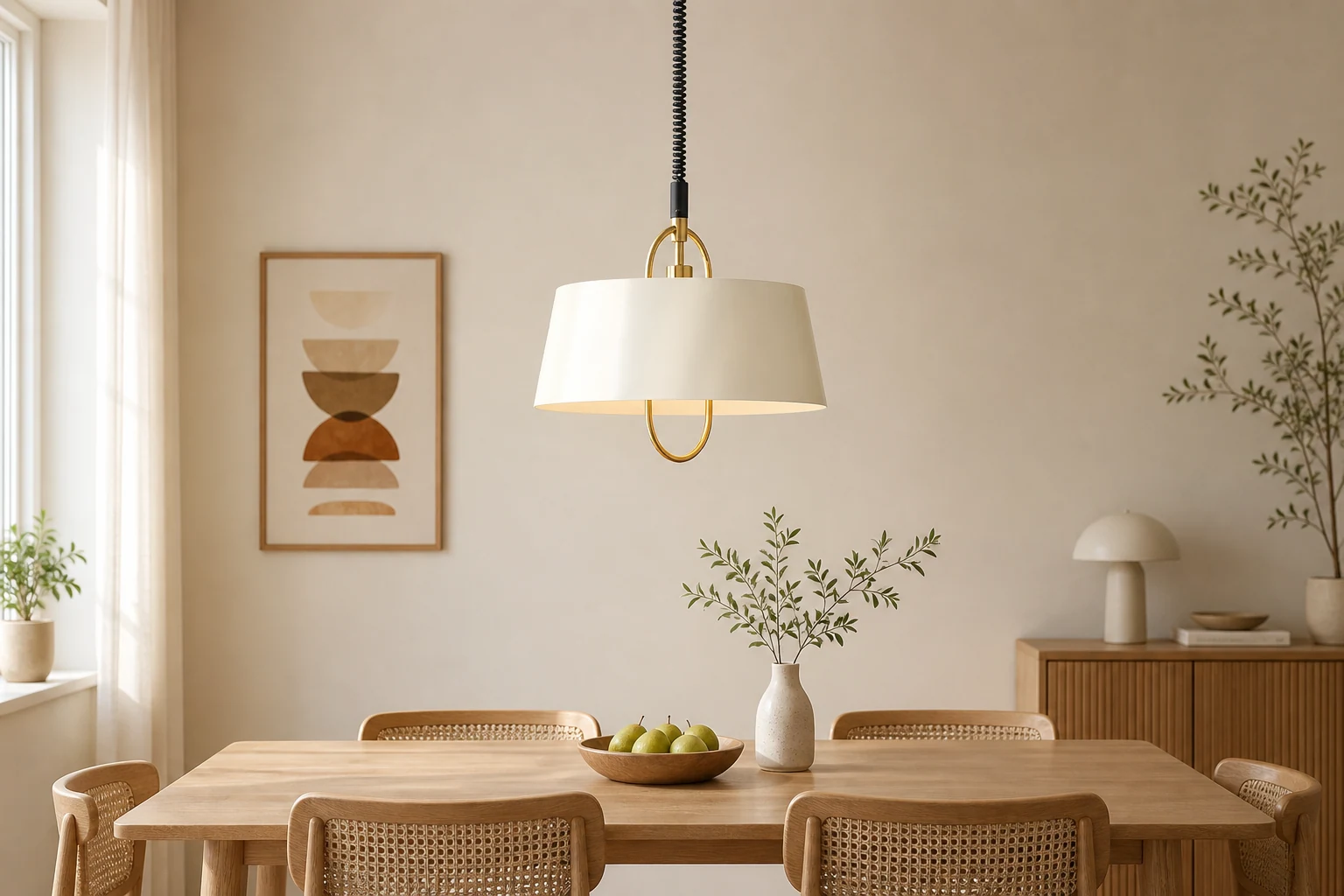 Wysuwana metalowa lampa wisząca M409 pokazana jako centralne oświetlenie pomieszczenia