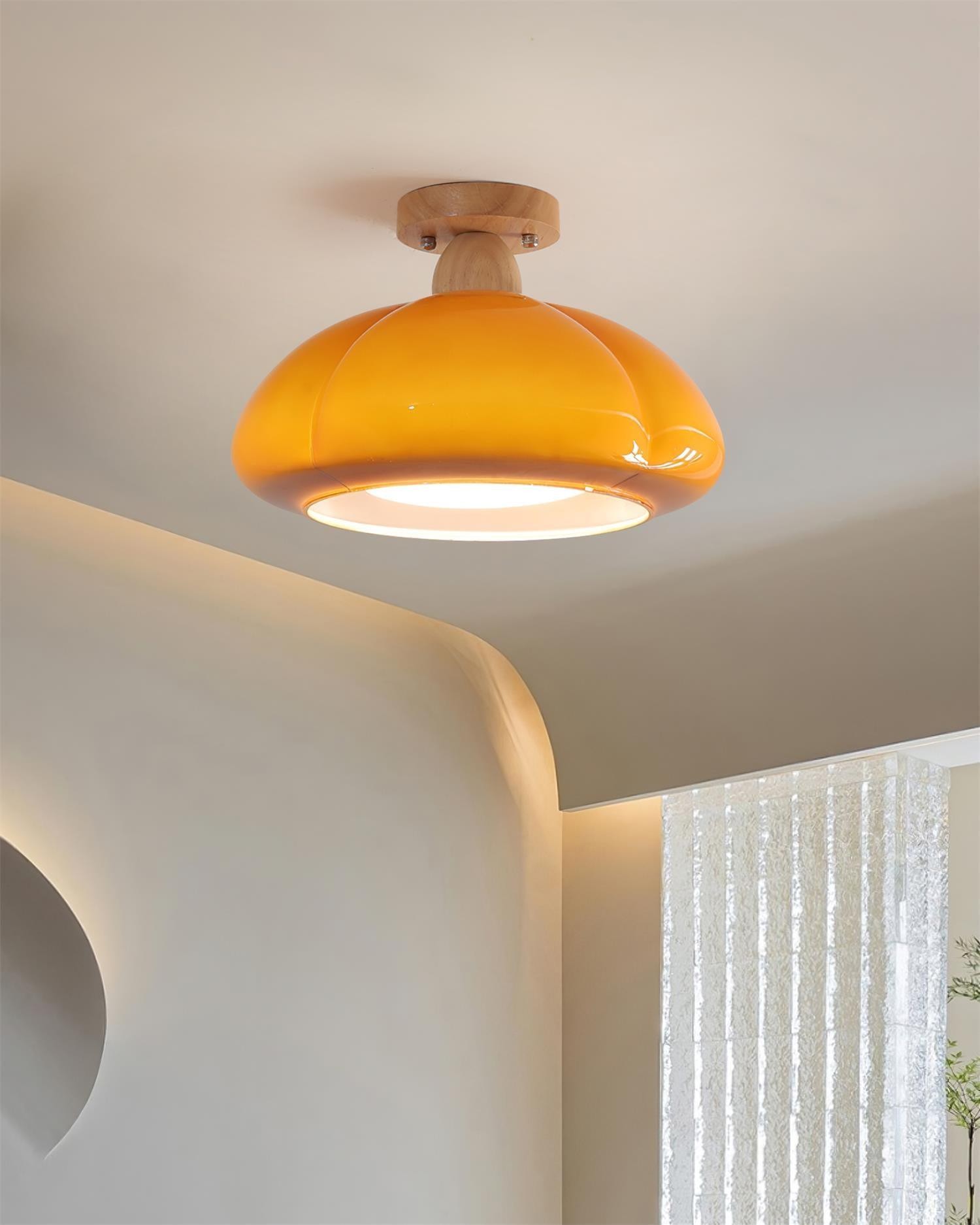 Pumpkin Glass Pendant Light For Kitchen M273
