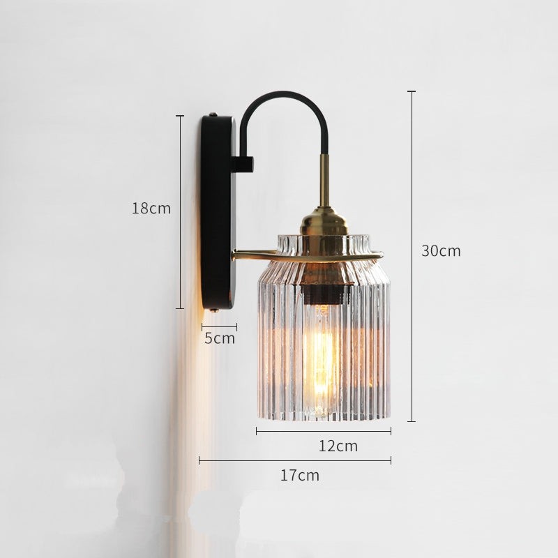Nordic Columnar Glass Mirror Front Wall Lamp M128