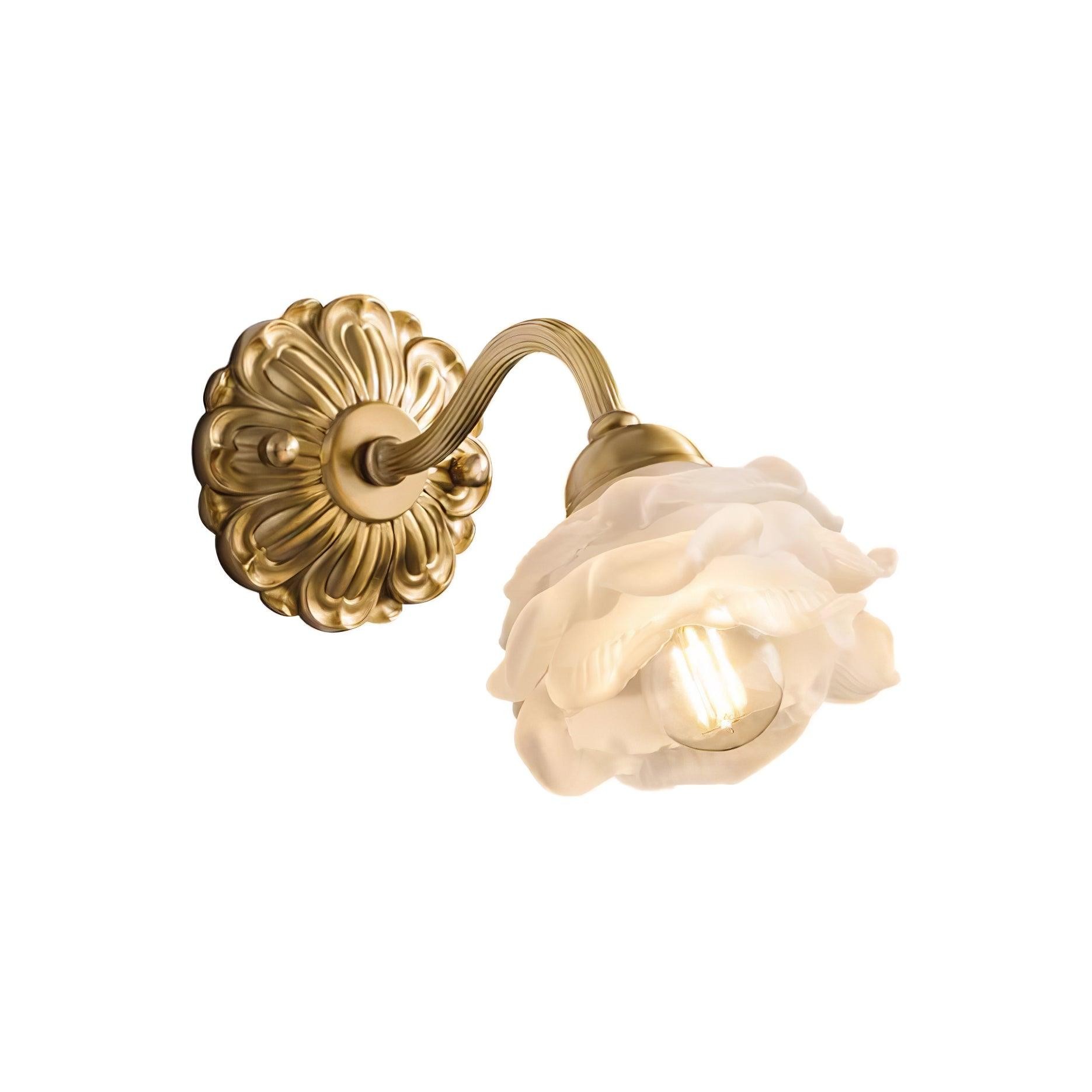Brass Rose Wall Light M403