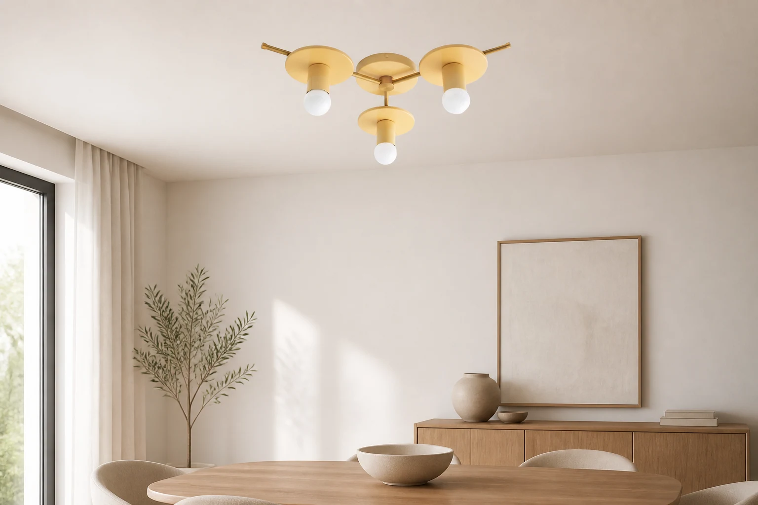 Kolorowa lampa sufitowa Radiro Globe w scenie pokoju lifestylowego