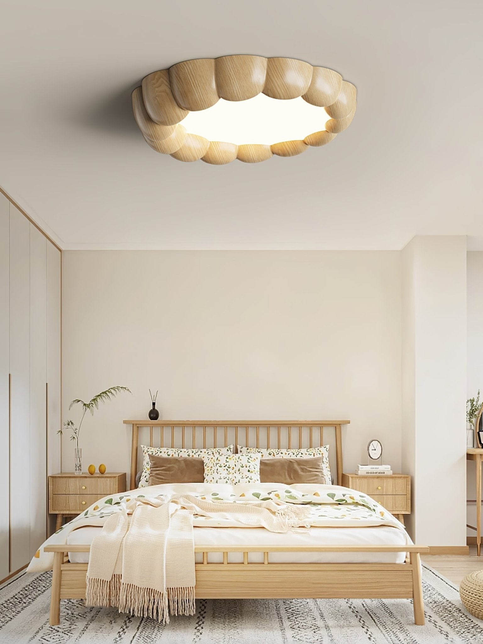 Faux Wood Ripple Ceiling Lamp M559