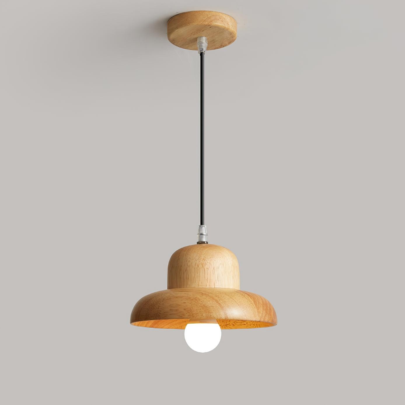 Wood Hat Pendant Lamp M296
