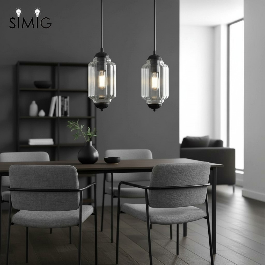 Eloise Simple Glass Irregular Lantern Pendant Lamp G23